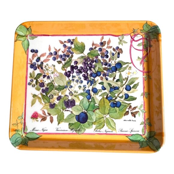 Decorative Floral Melamine Tray Botanical Print Small Jewelry Trinkets Keys - Picture 2 of 12